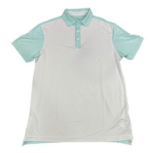 HEAD Golf Polo Shirt Mens M White/Ocean Blue Performance‎ Athletic Fit NWT
